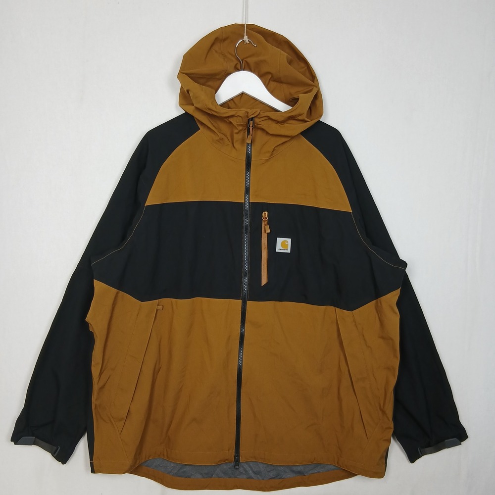 Carhartt Force Storm Defender Jacket Mens 2XL Waterproof Breathable Brown Black